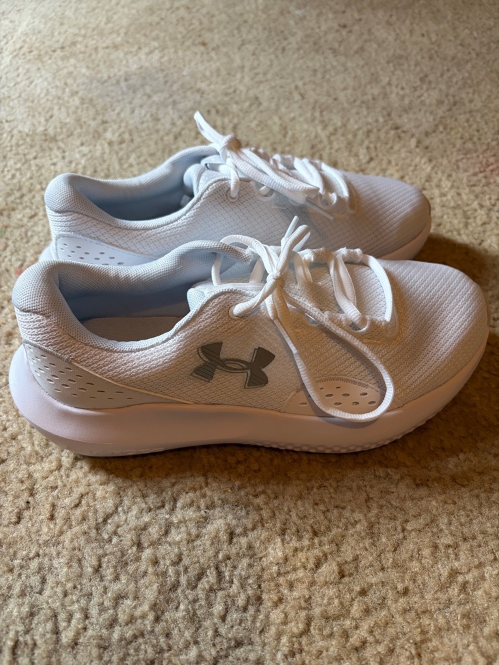 Under Armour White and Gray Athletic Sneakers